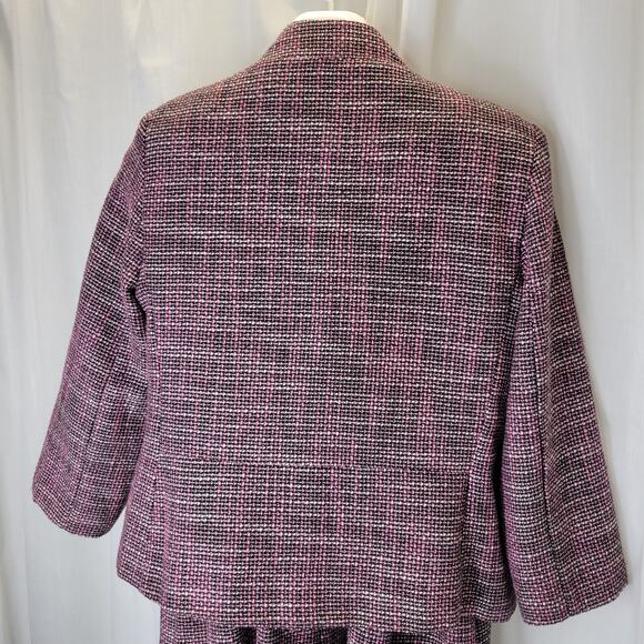 Aqua Tank Fit and Flare Dress and Matching Jacket Black Pink Tweed, L - Picture 4 of 12